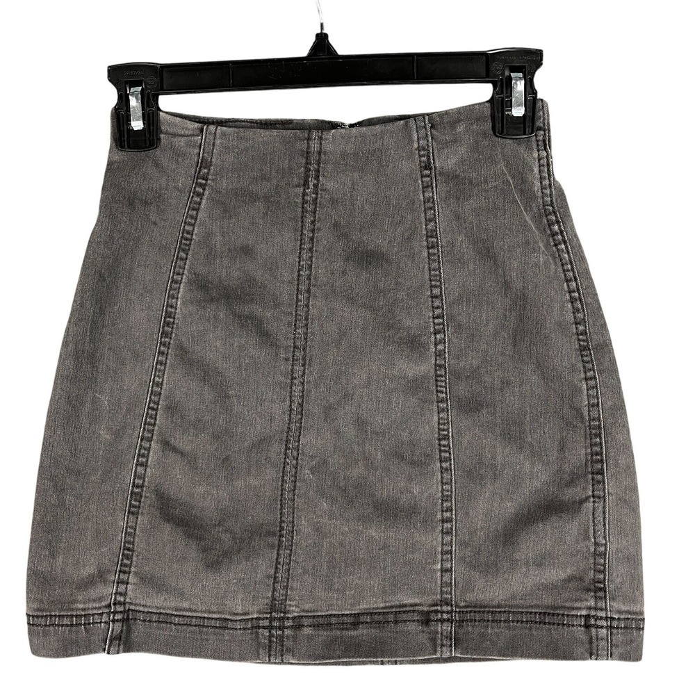 Free People Modern Femme Denim Mini Skirt Women 0 High Rise Y2K Bodycon Panel